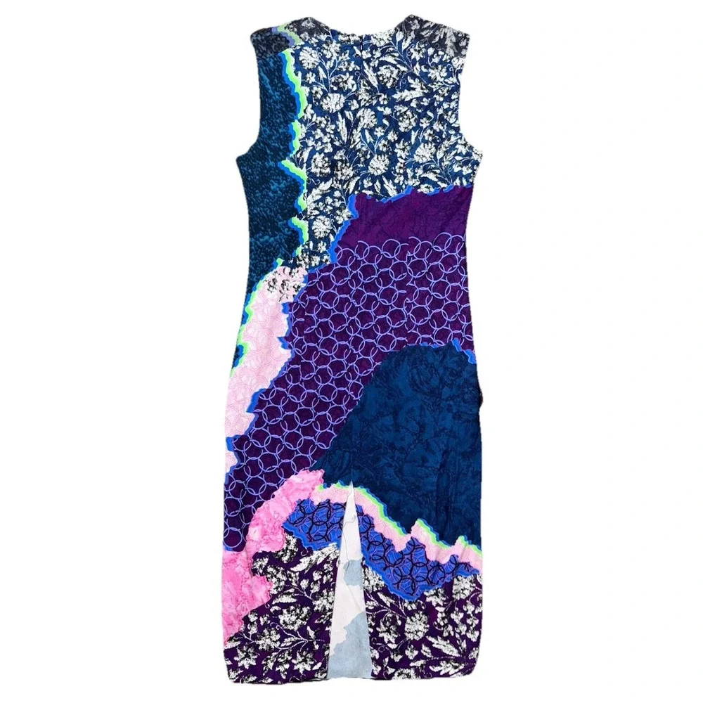Peter Pilotto Purple Pink Colorful Abstract Print Sheath Shift Dress (40x15) - Picture 2 of 8